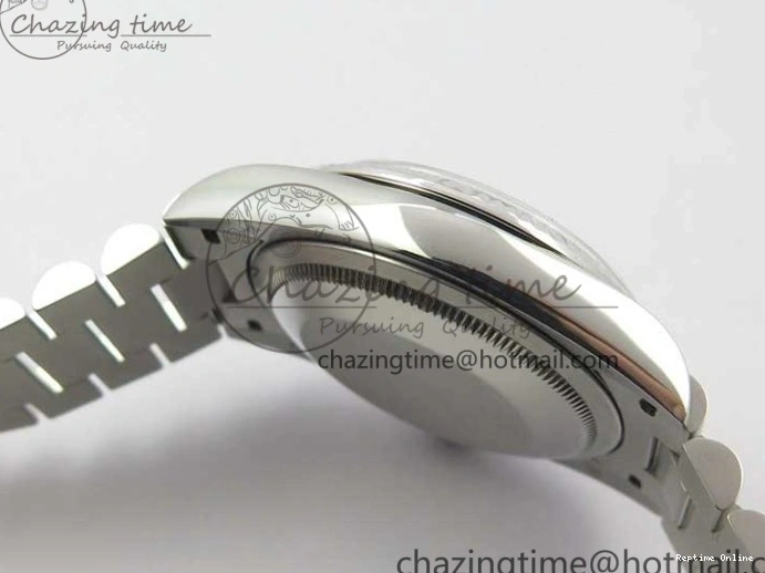 0521 Day-Date 36 SS 128239 Bp Maker Best Edition White MOP Dial Crystral Markers on President Bracelet FlexibleFit 3153